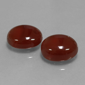 Gemas de cornalina rojo natural de  ct, corte óvalo, translúcido