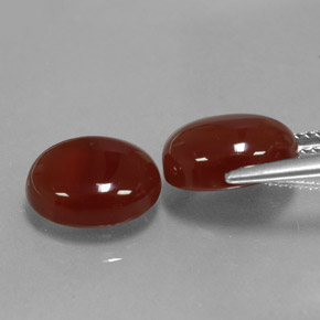 Gemas de cornalina rojo natural de  ct, corte óvalo, translúcido