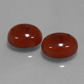 Gemas de cornalina rojo natural de  ct, corte óvalo, translúcido