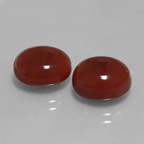 Gemas de cornalina rojo natural de  ct, corte óvalo, translúcido