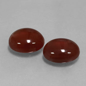 Gemas de cornalina rojo natural de  ct, corte óvalo, translúcido