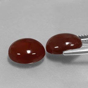 Gemas de cornalina rojo natural de  ct, corte óvalo, translúcido