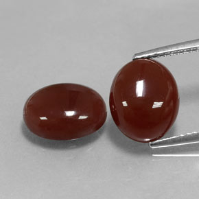 Gemas de cornalina rojo natural de  ct, corte óvalo, translúcido