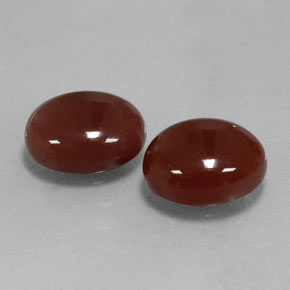 Gemas de cornalina rojo natural de  ct, corte óvalo, translúcido