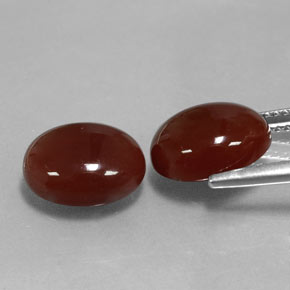 Gemas de cornalina rojo natural de  ct, corte óvalo, translúcido