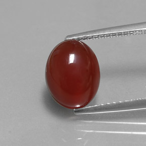 Cornalina naranja natural de 2,98 ct, corte óvalo, translúcido