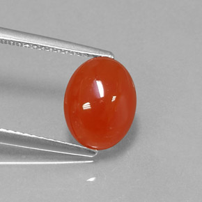 Cornalina Naranja rojizo natural de 2.59 ct, Corte Óvalo, Translúcido