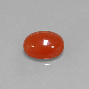 Cornalina Naranja rojizo natural de 2.59 ct, Corte Óvalo, Translúcido
