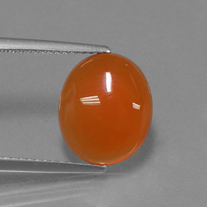 Cornalina naranja natural de 3,69 ct, corte óvalo, translúcido