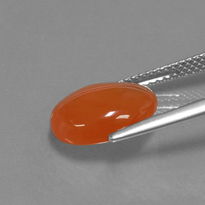 Cornalina naranja natural de 3,69 ct, corte óvalo, translúcido