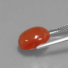 Cornalina naranja natural de 4,02 ct, corte óvalo, translúcido