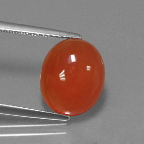 Cornalina Naranja rojizo natural de 5.00 ct, Corte Óvalo, Translúcido