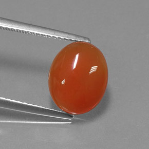 Cornalina naranja natural de 3,02 ct, corte óvalo, translúcido