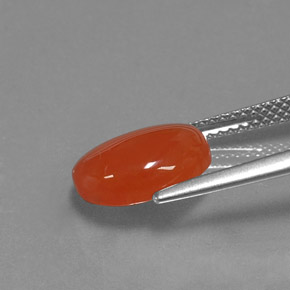 Cornalina naranja natural de 3,02 ct, corte óvalo, translúcido