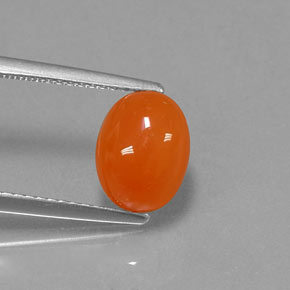 Cornalina naranja natural de 2,38 ct, corte óvalo, translúcido