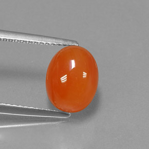 Cornalina naranja natural de 3,24 ct, corte óvalo, translúcido