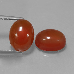 Gemas de cornalina naranja natural de  ct, corte óvalo, translúcido