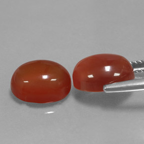 Gemas de cornalina naranja natural de  ct, corte óvalo, translúcido