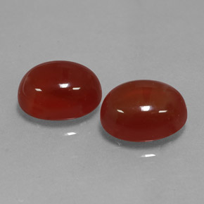 Gemas de cornalina rojo natural de  ct, corte óvalo, translúcido