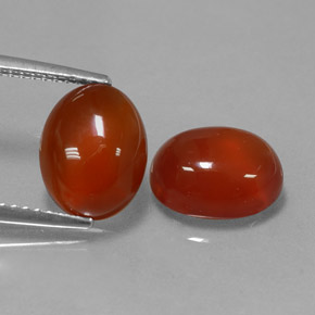 Gemas de cornalina naranja natural de  ct, corte óvalo, translúcido