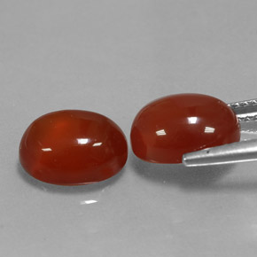 Gemas de cornalina naranja natural de  ct, corte óvalo, translúcido
