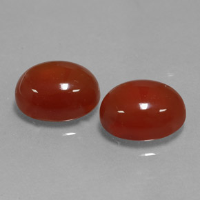Gemas de cornalina naranja natural de  ct, corte óvalo, translúcido