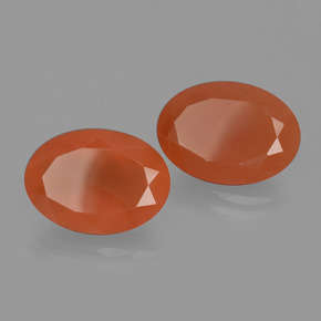 Gemas de Cornalina Naranja natural de 9.47 ct, Corte Óvalo, Translúcido