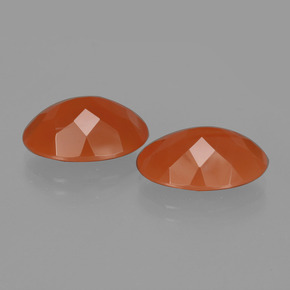 Gemas de Cornalina Naranja natural de 9.47 ct, Corte Óvalo, Translúcido