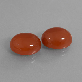 Gemas de Cornalina Naranja rojizo natural de 8.05 ct, Corte Óvalo, Translúcido