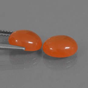 Gemas de Cornalina Naranja medio natural de 5.12 ct, Corte Óvalo, Translúcido