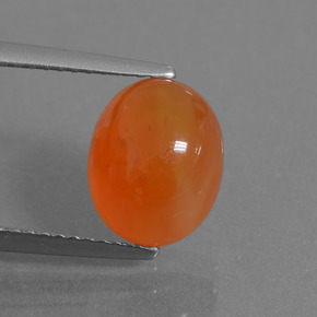 Cornalina Naranja natural de 3.33 ct, Corte Óvalo, Translúcido