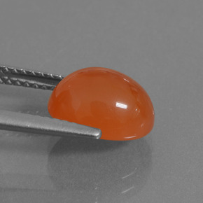 Cornalina Naranja natural de 3.33 ct, Corte Óvalo, Translúcido