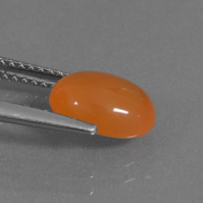 Cornalina naranja natural de 1,89 ct, corte óvalo, translúcido