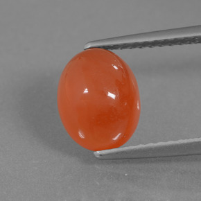 Cornalina naranja natural de 2,12 ct, corte óvalo, translúcido