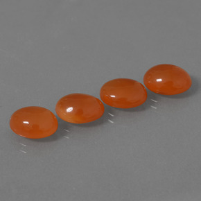 Gemas de Cornalina Naranja natural de 9.90 ct, Corte Óvalo, Translúcido