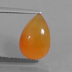 Cornalina Naranja natural de 2.63 ct, En forma de pera, Translúcido