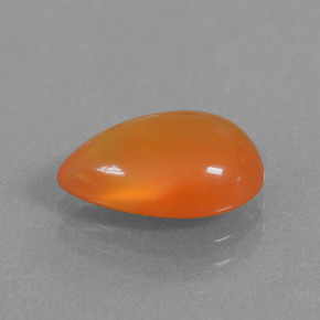 Cornalina Naranja natural de 2.63 ct, En forma de pera, Translúcido