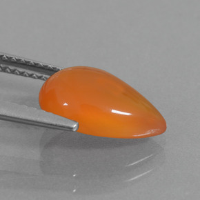 Cornalina Naranja natural de 2.63 ct, En forma de pera, Translúcido