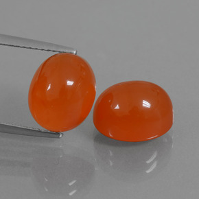 Gemas de cornalina naranja natural de  ct, corte óvalo, translúcido