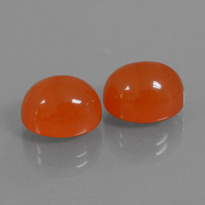 Gemas de cornalina naranja natural de  ct, corte óvalo, translúcido