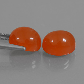 Gemas de cornalina naranja natural de  ct, corte óvalo, translúcido