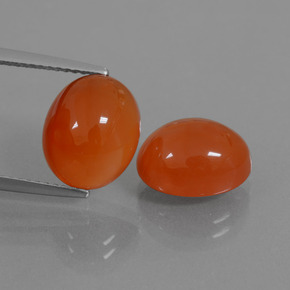 Gemas de cornalina naranja natural de 8,54 ct, corte óvalo, translúcido