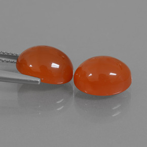 Gemas de cornalina naranja natural de 8,54 ct, corte óvalo, translúcido