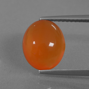 Cornalina Naranja natural de 3.23 ct, Corte Óvalo, Translúcido