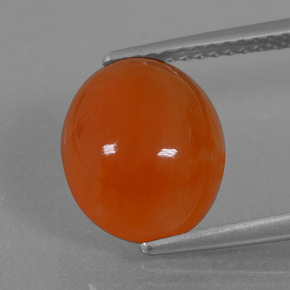 Cornalina Naranja natural de 3.84 ct, Corte Óvalo, Translúcido