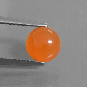 Cornalina Naranja natural de 1.59 ct, Corte Redondo, Translúcido