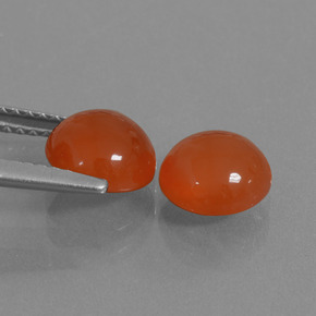 Gemas de cornalina naranja natural de  ct, corte redondo, translúcido