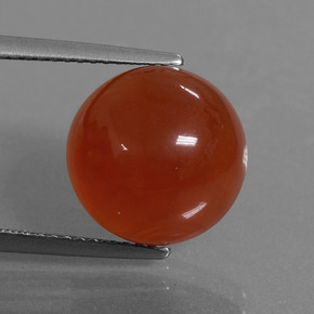 Cornalina naranja natural de 7,56 ct, corte redondo, translúcido