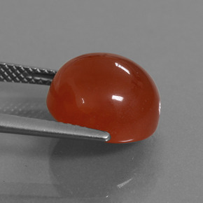 Cornalina naranja natural de 7,56 ct, corte redondo, translúcido