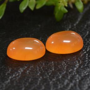 Gemas de Cornalina Naranja rojizo natural de 1.94 ct, Corte Óvalo, Translúcido